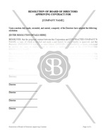 Resolution of Board of Directors Approving Contract