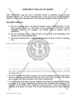 Agreement for Sale of Shares