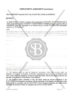 Employment Agreement (Stock Broker)