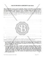 Sale of Business (Mini Market) Agreement