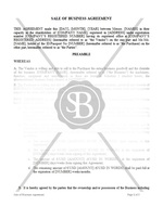 Sale of Business Agreement