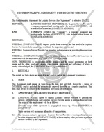 Confidentiality Agreement for Logistic Services