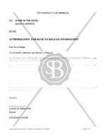 Authorization for Bank to Release Information