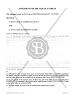 Agreement for the Sale of a Vehicle