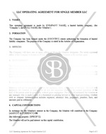 LLC Operating Agreement for Single-Member LLC