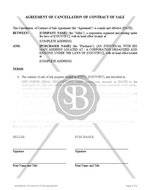 Agreement of Cancellation of Contract of Sale 