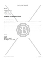 Authorization to Negotiate Letter