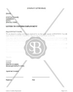 Confirmation of Employment Letter