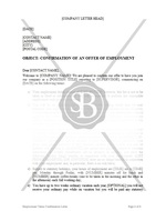 Employment Terms Confirmation Letter