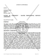 Professional Services Agreement Letter