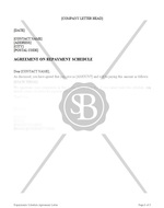 Repayment Schedule Agreement Letter