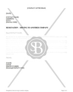 Resignation Letter (Moving to Another Company)