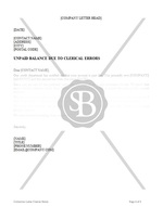 Unpaid Balance Due to Clerical Errors Letter