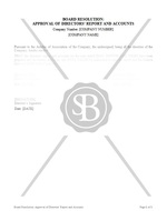 Board Resolution of Approval of Directors' Report and Accounts