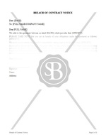 Breach of Contract Notice