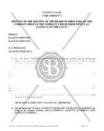 Minutes of the Board Meeting for Financial Statements and Annual Fees