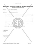 Minutes of the Board Meeting for Approval of Financial Statements