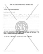 Employment Confirmation Offer Letter