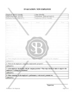 New Employee Evaluation Form