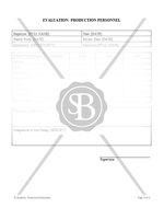 Production Personnel Evaluation Form