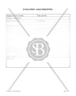 Sales Personnel Evaluation Form