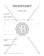 Affidavit of Mailing of Notice of Annual Meeting of Members 