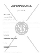 Affidavit of Mailing of Notice of Annual Meeting of Shareholders 