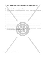 Document Checklist for Independent Contrator