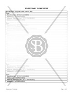 Beneficiary Worksheet