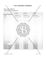 Loan Comparison Worksheet