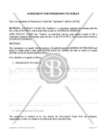 Agreement for Permission to Sublet