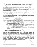 Custom Software Business Partnership  Agreement