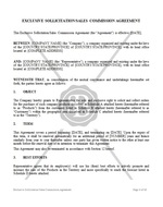 Exclusive Sollicitation /Sales Commission Agreement 