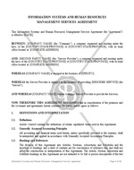 Information Systems and HR Management Services Agreement