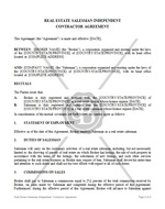 Real Estate Salesman Independent Contractor Agreement