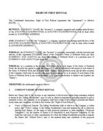 Right of First Refusal Agreement