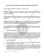 Sales Agency Agreement With Trademark Protecton