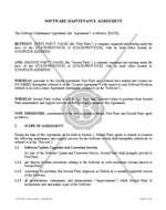 Software Maintenance Agreement (Short)