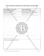 Client Service Satisfaction and Needs Analysis Form