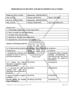 Performance Review and Development Plan Form