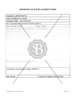 Reporting of Injury/Accident Form