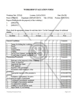 Workshop Evaluation Form