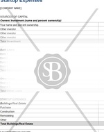 Start Up Expenses Worksheet