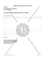 Credit Card Cancellation Letter