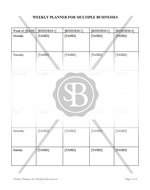 Weekly Planner for Multiple Businesses